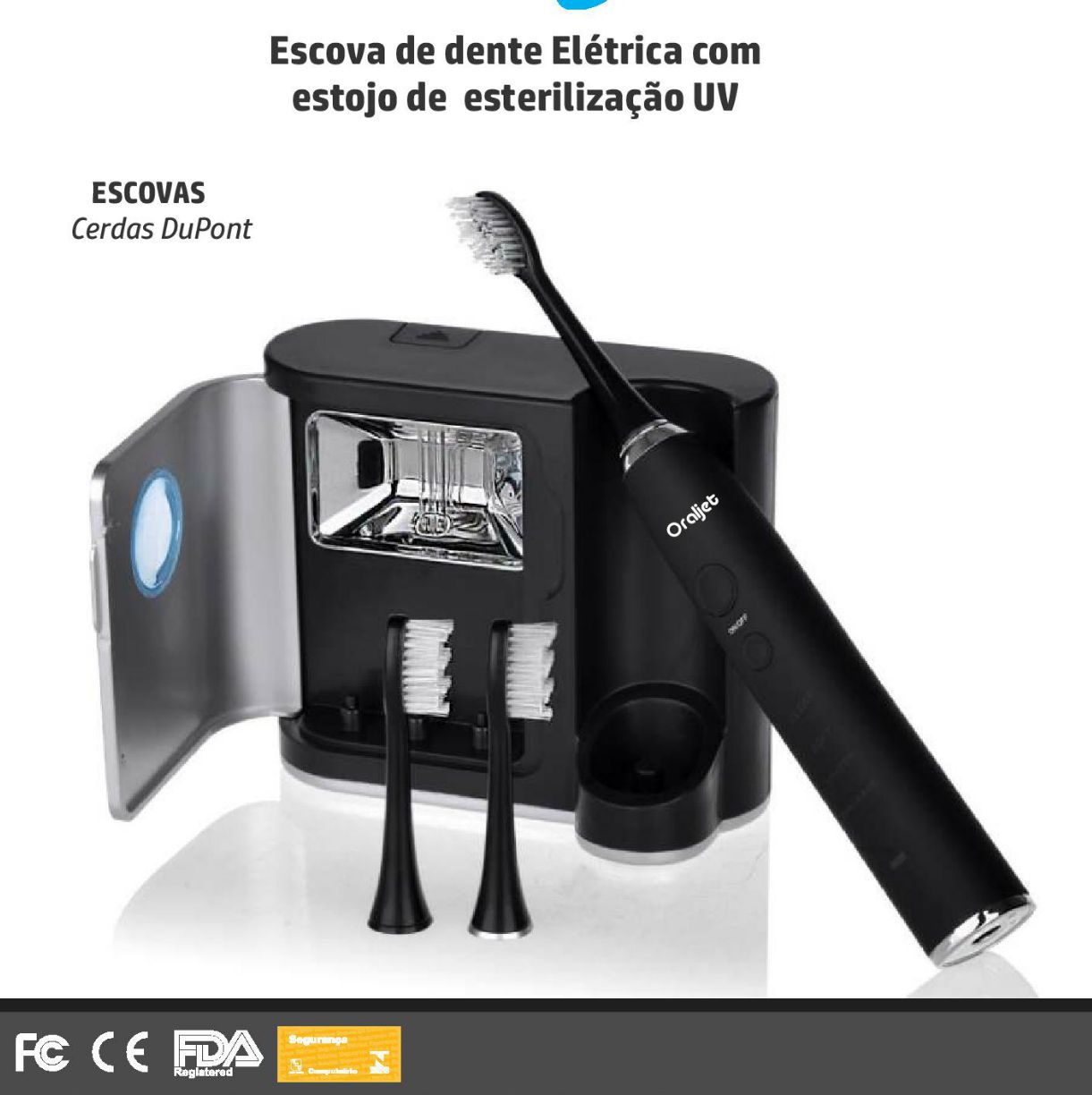 Oraljet Escova Dental Elétrica Sônica SonicJet 10 Profissional Alta Performance Ultra Família