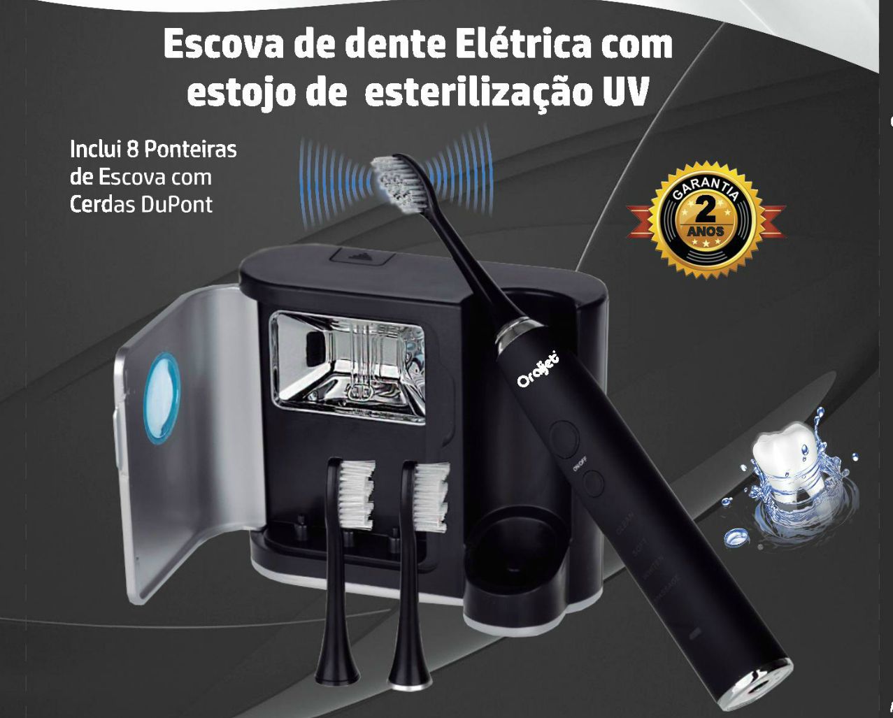 Oraljet Escova Dental Elétrica Sônica SonicJet 10 Profissional Alta Performance Ultra Família