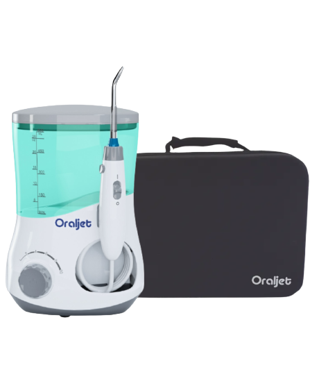 Oraljet Família com Estojo de Viagem Irrigador Oral p/ Implante Water Flosser OJ1200B Bivolt Automático